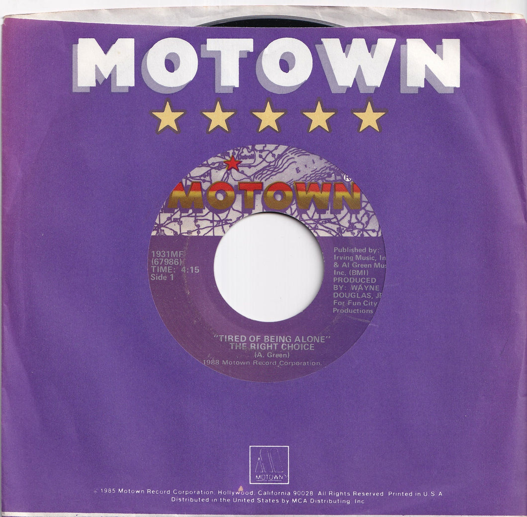 Right Choice - Tired Of Being Alone / I Can Get You Wet (7 inch Record / Used)