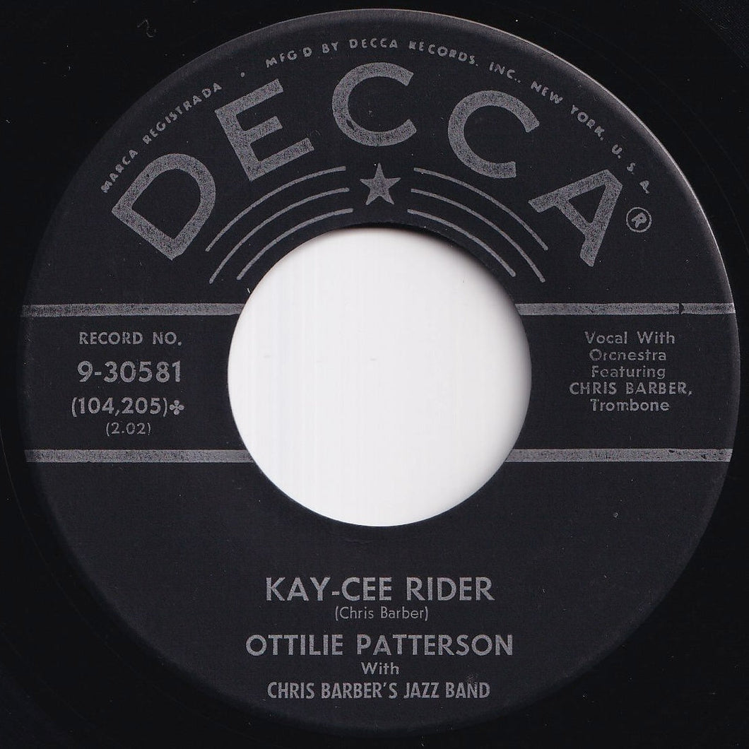 Ottilie Patterson - Kay-Cee Rider / Now I Love My Baby (7 inch Record / Used)