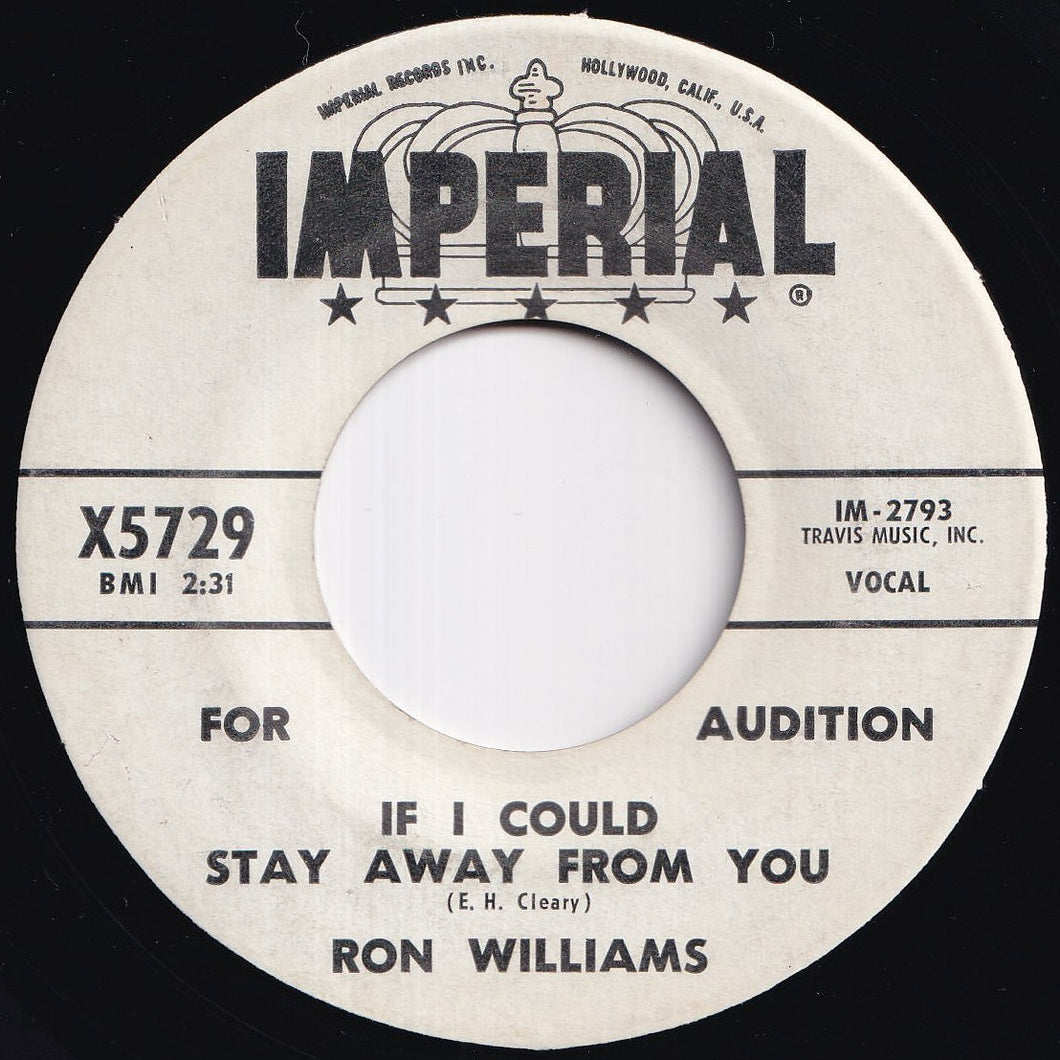 Ron Williams - If I Could Stay Away From You / On Top Of Old Smokey (7 inch Record / Used)
