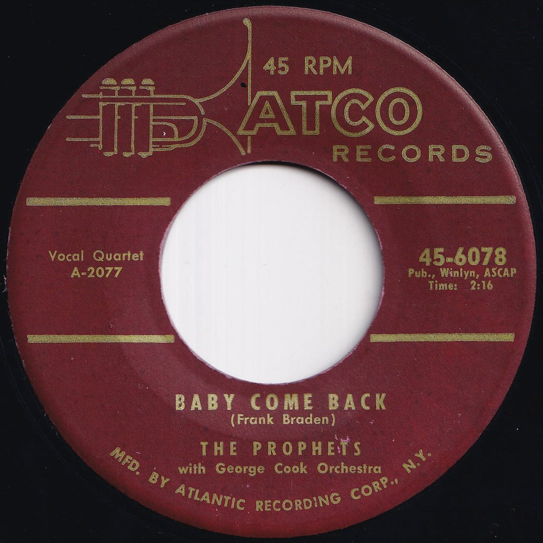 Prophets - Baby Come Back / Stormy (7 inch Record / Used)