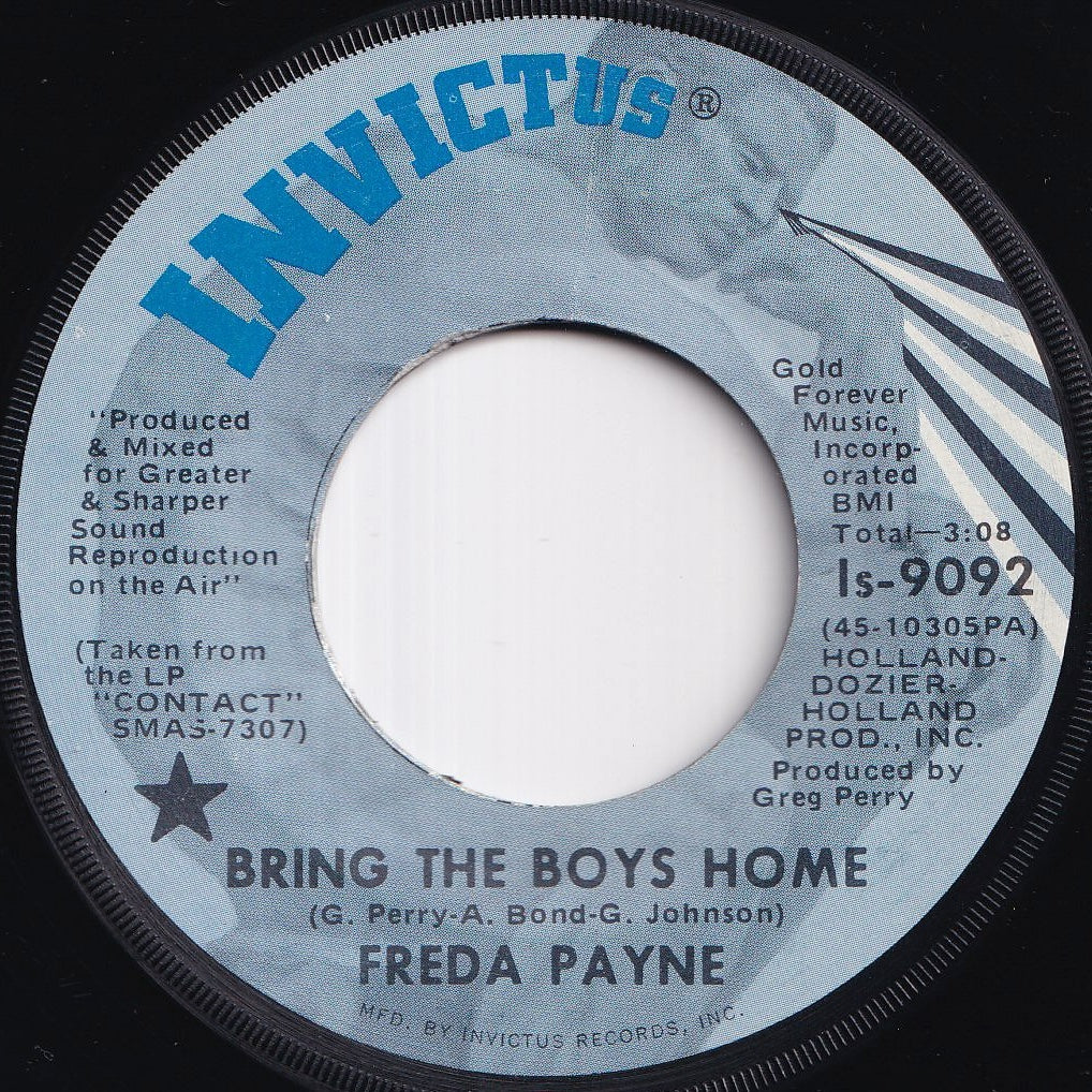 Freda Payne - Bring The Boys Home / I Shall Not Be Moved (7 inch Record / Used)