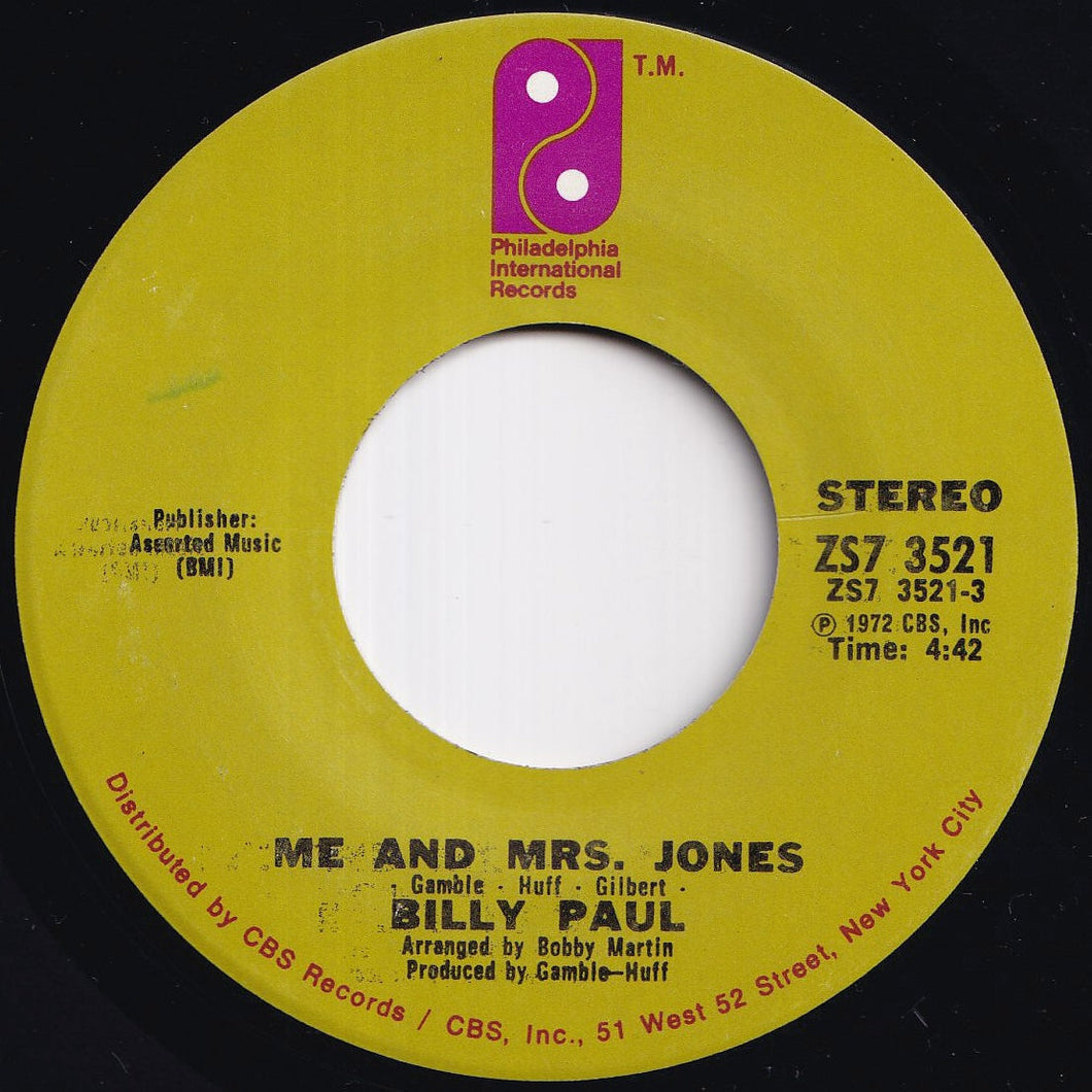 Billy Paul - Me And Mrs. Jones / Your Song (7 inch Record / Used)