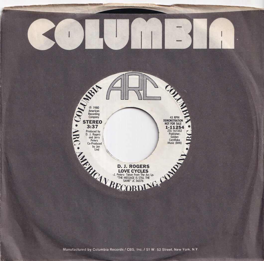 D. J. Rogers - Love Cycles / Love Cycles (7 inch Record / Used)