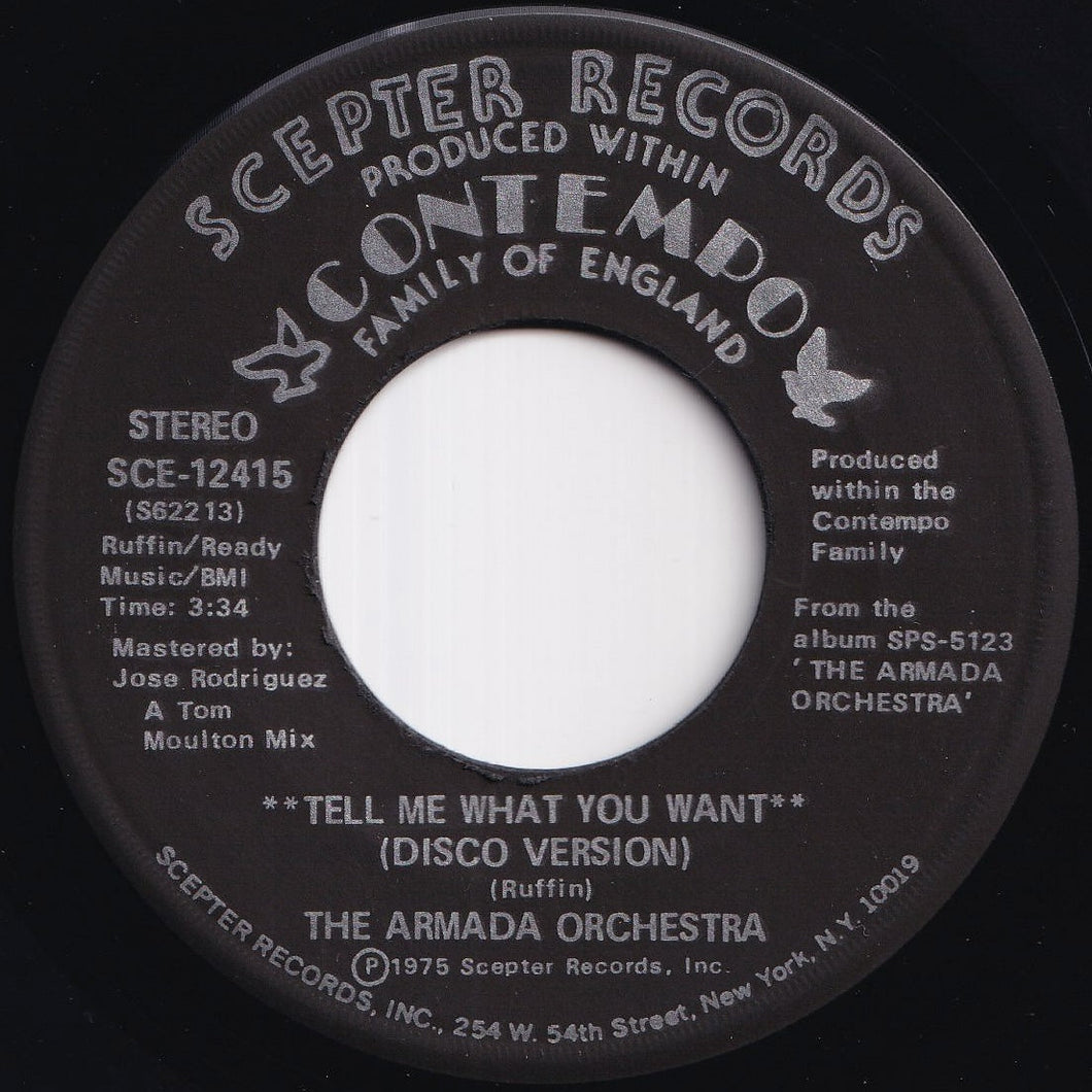 Armada Orchestra - Tell Me What You Want / The Drifter (7 inch Record / Used)