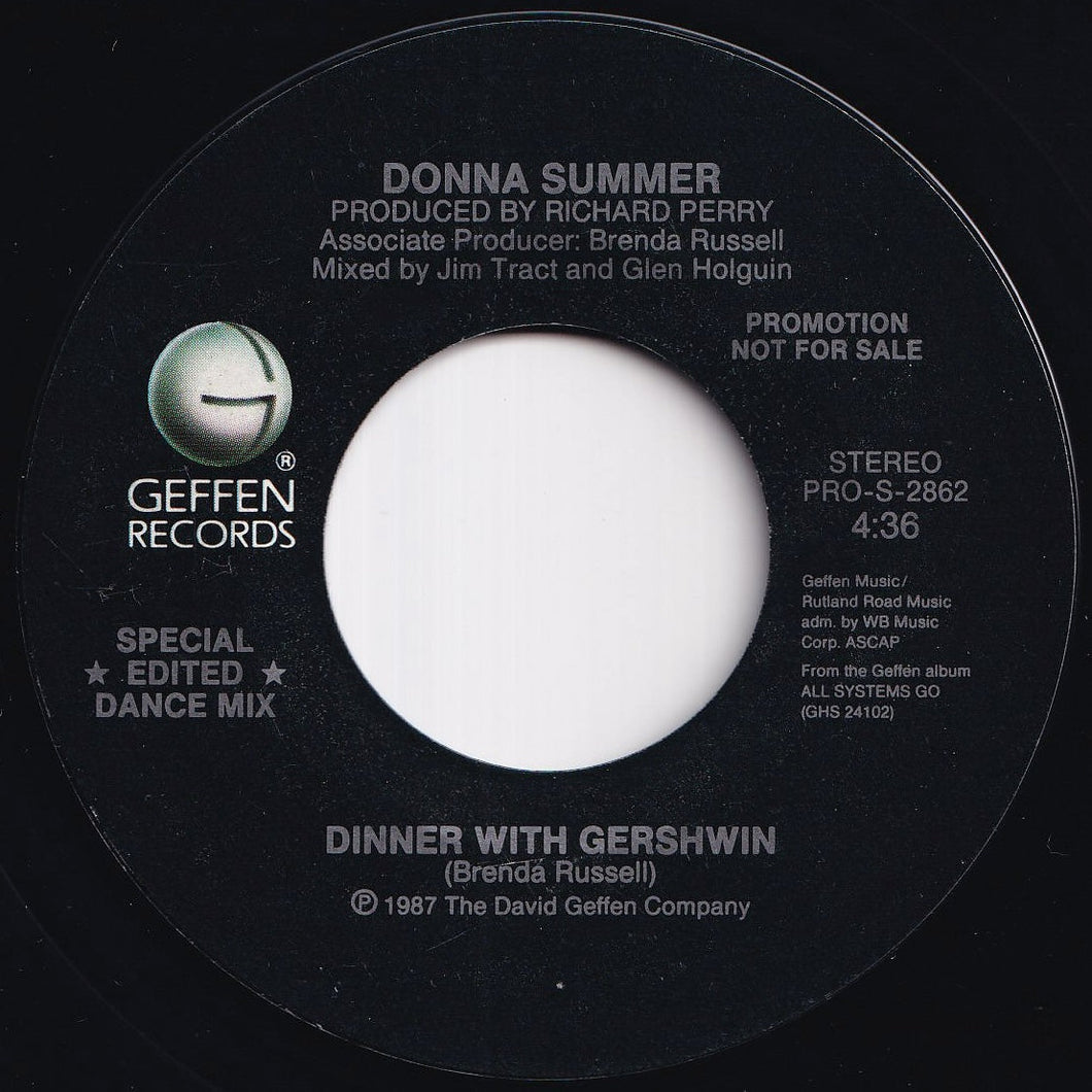 Donna Summer - Dinner With Gershwin (Special Edited Dance Mix) / (Special Edited Dance Mix) (7 inch Record / Used)
