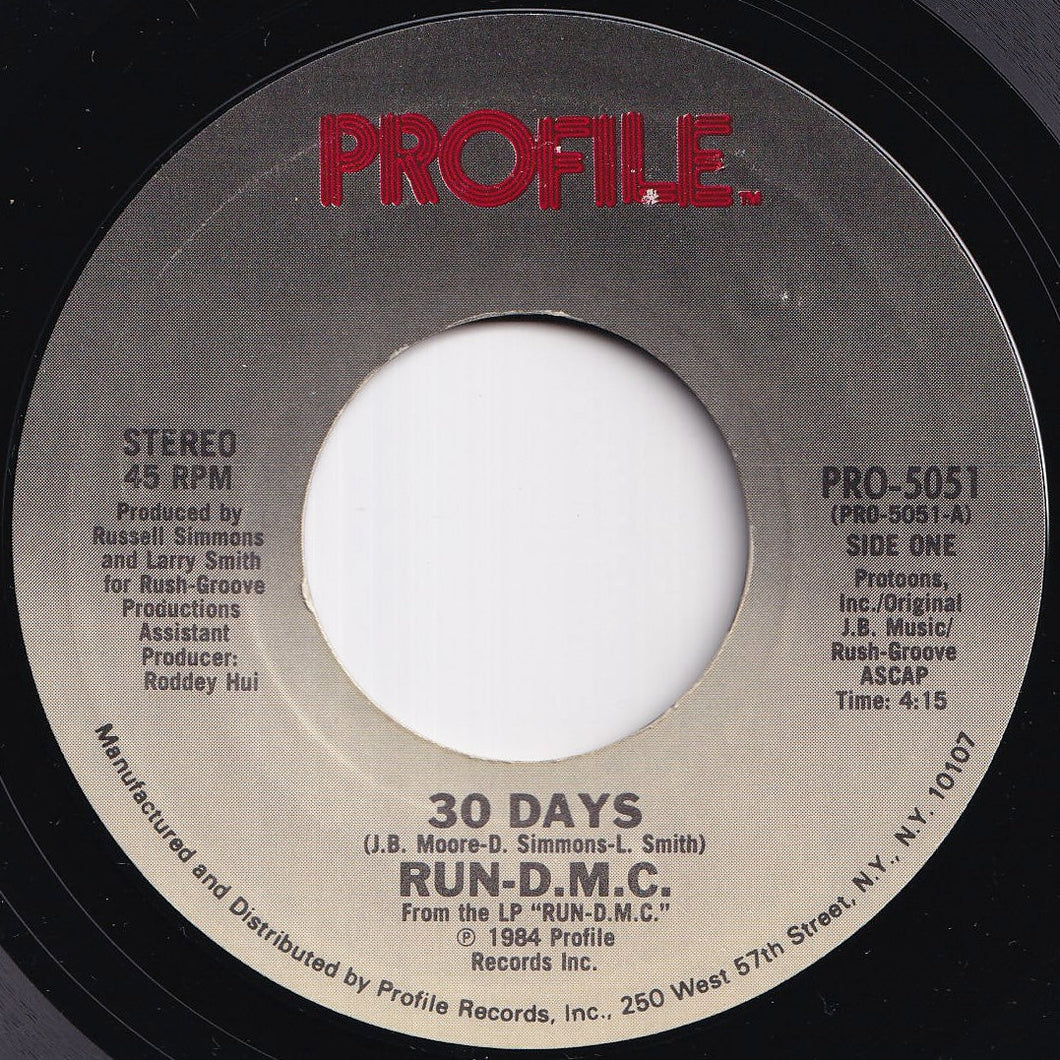 Run-D.M.C. - 30 Days / (Instrumental) (7 inch Record / Used)