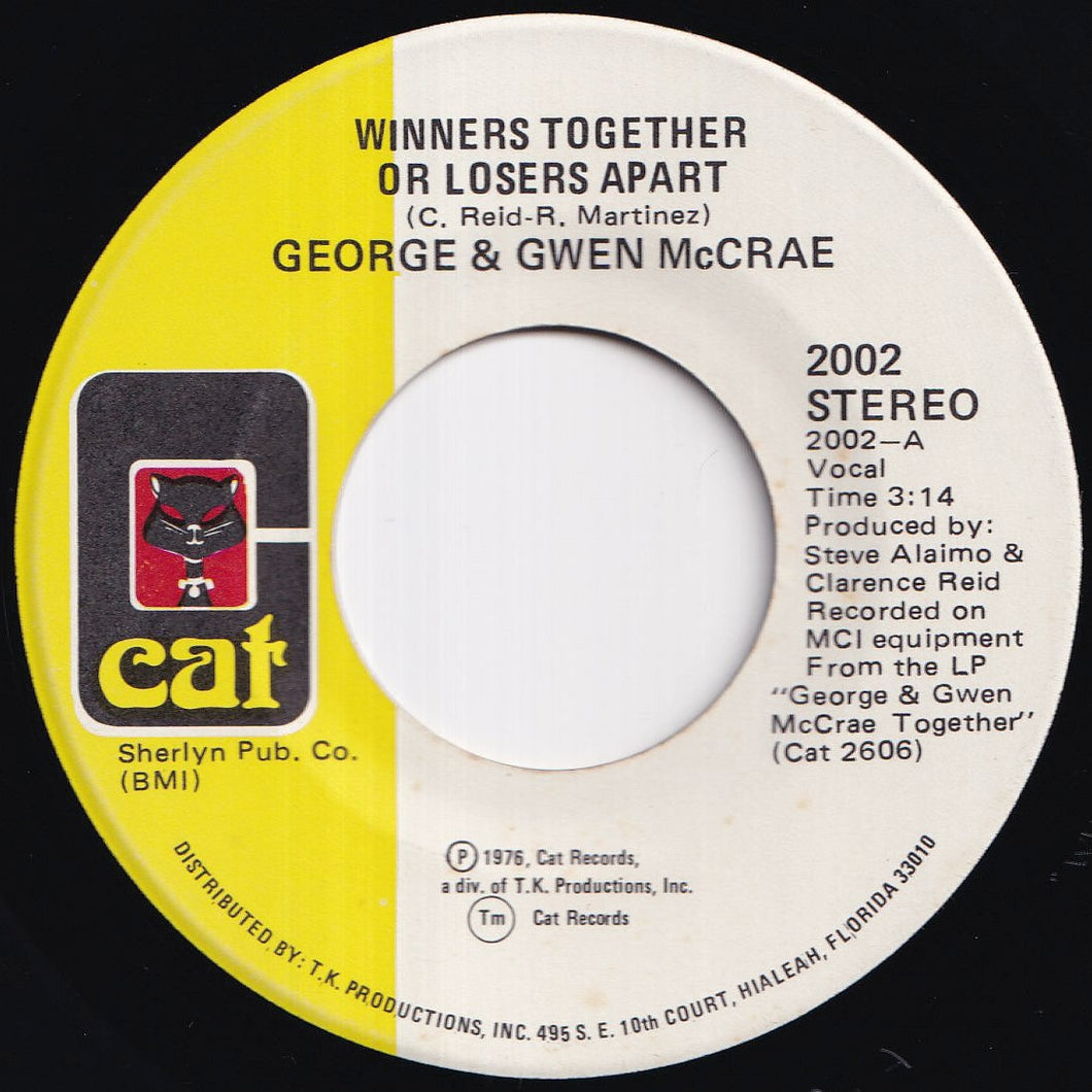 George & Gwen McCrae - Winners Together Or Losers Apart / Homesick, Lovesick (7 inch Record / Used)