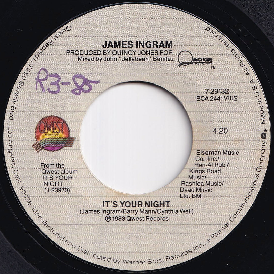 James Ingram - It's Your Night / Whatever We Imagine (7 inch Record / Used)