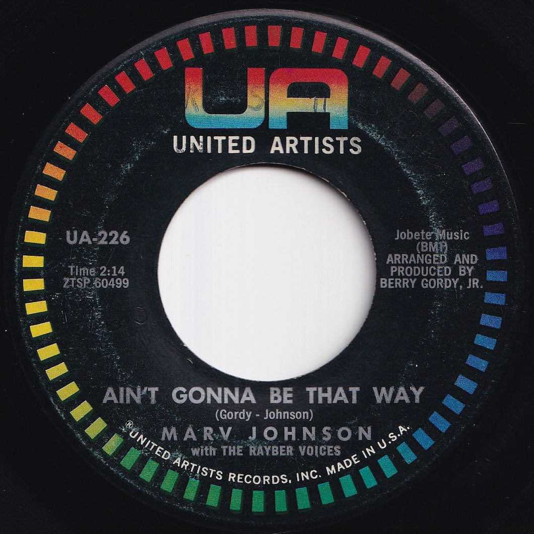 Marv Johnson - Ain't Gonna Be That Way / All The Love I've Got (7 inch Record / Used)