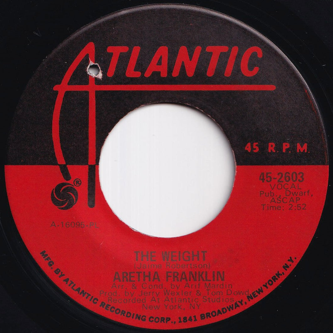 Aretha Franklin - The Weight / Tracks Of My Tears (7 inch Record / Used)
