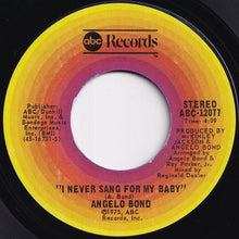 Load image into Gallery viewer, Angelo Bond - Reach For The Moon (Poor People) / I Never Sang For My Baby (7 inch Record / Used)
