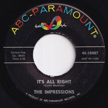 Load image into Gallery viewer, Impressions - It's All Right / You'll Want Me Back (7 inch Record / Used)
