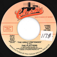 Load image into Gallery viewer, Platters - The Great Pretender / You'll Never, Never Know (7 inch Record / Used)
