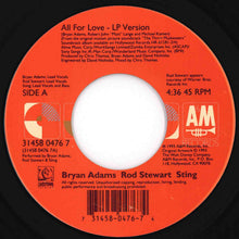 画像をギャラリービューアに読み込む, Bryan Adams, Rod Stewart, Sting - All For Love (LP Version) / (Instrumental) (7 inch Record / Used)
