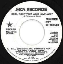 画像をギャラリービューアに読み込む, Bill Summers &amp; Summers Heat - Baby Don’t Take Your Love Away / Baby Don’t Take Your Love Away (7 inch Record / Used)
