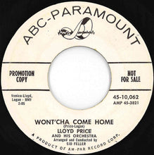 画像をギャラリービューアに読み込む, Lloyd Price And His Orchestra - Wont'cha Come Home / Come Into My Heart (7 inch Record / Used)
