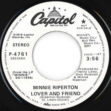 画像をギャラリービューアに読み込む, Minnie Riperton - Lover And Friend (Stereo) / (Mono) (7 inch Record / Used)
