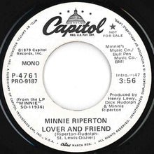 画像をギャラリービューアに読み込む, Minnie Riperton - Lover And Friend (Stereo) / (Mono) (7 inch Record / Used)

