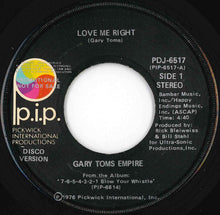 画像をギャラリービューアに読み込む, Gary Toms Empire - Love Me Right (Disco Version) / (Airplay Version) (7 inch Record / Used)
