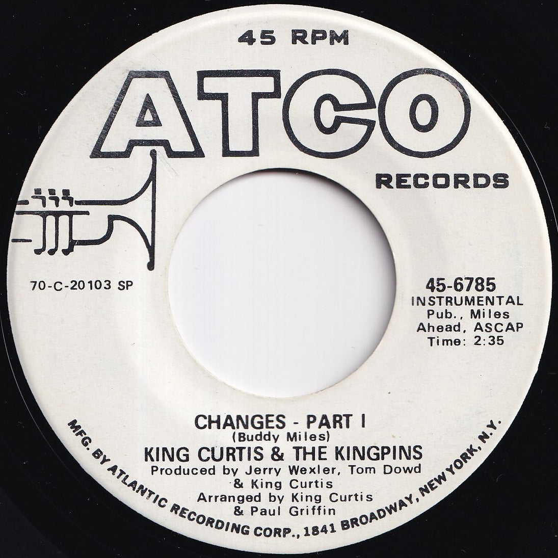 King Curtis & The Kingpins - Changes (Part I) / (Part II) (7 inch