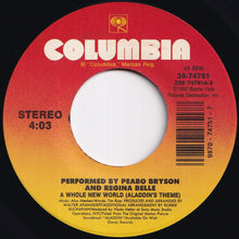 画像をギャラリービューアに読み込む, Peabo Bryson, Regina Belle - A Whole New World (Aladdin's Theme) / After The Kiss (Instrumental) (7 inch Record / Used)
