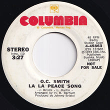 画像をギャラリービューアに読み込む, O.C. Smith - La La Peace Song (Stereo) / (Mono) (7 inch Record / Used)
