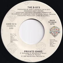 画像をギャラリービューアに読み込む, B-52's - Rock Lobster / Private Idaho (7 inch Record / Used)
