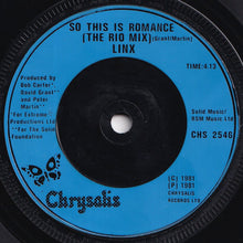 画像をギャラリービューアに読み込む, Linx - So This Is Romance / (The Rio Mix) (7 inch Record / Used)
