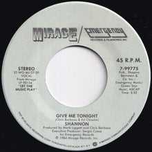 画像をギャラリービューアに読み込む, Shannon - Give Me Tonight / (Dub Version) (7 inch Record / Used)

