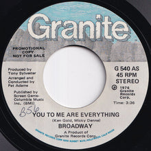 画像をギャラリービューアに読み込む, Broadway - You To Me Are Everything (Stereo) / (Mono) (7 inch Record / Used)
