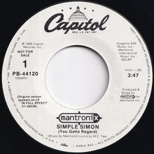 画像をギャラリービューアに読み込む, Mantronix - Simple Simon (You Gotta Regard) / Simple Simon (You Gotta Regard) (7 inch Record / Used)
