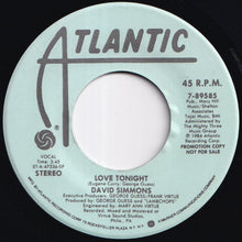 画像をギャラリービューアに読み込む, David Simmons - Love Tonight / Love Tonight (7 inch Record / Used)
