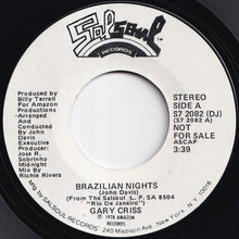 画像をギャラリービューアに読み込む, Gary Criss - Brazilian Nights (Stereo) / (Mono) (7 inch Record / Used)

