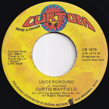 画像をギャラリービューアに読み込む, Curtis Mayfield - Superfly / Underground (7 inch Record / Used)
