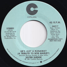 画像をギャラリービューアに読み込む, Sister Sledge - He's Just A Runaway / (A Tribute To Bob Marley) (7 inch Record / Used)

