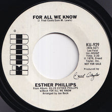 画像をギャラリービューアに読み込む, Esther Phillips - For All We Know / For All We Know (7 inch Record / Used)

