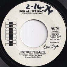 画像をギャラリービューアに読み込む, Esther Phillips - For All We Know / For All We Know (7 inch Record / Used)
