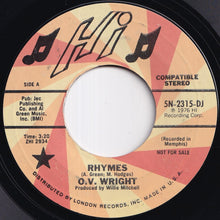 Load image into Gallery viewer, O.V. Wright - Rhymes / Without You (7 inch Record / Used)
