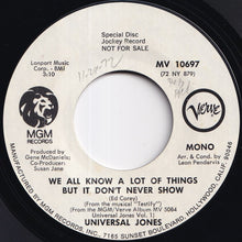 画像をギャラリービューアに読み込む, Universal Jones - We All Know A Lot Of Things But It Don't Never Show (Stereo) / (Mono) (7 inch Record / Used)
