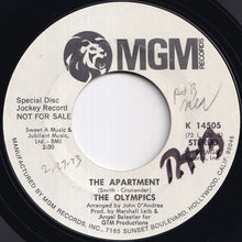 Load image into Gallery viewer, Olympics - The Apartment (Stereo) / (Mono) (7 inch Record / Used)
