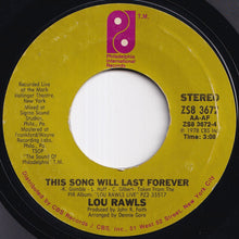 Load image into Gallery viewer, Lou Rawls - Send In The Clowns / This Song Will Last Forever (7 inch Record / Used)
