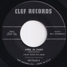 Load image into Gallery viewer, Count Basie Big Band, Ella Fitzgerald - April In Paris / Party Blues (7 inch Record / Used)
