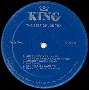 Joe Tex - The Best Of Joe Tex (LP Record / Used)