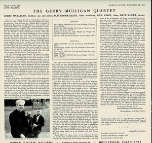Gerry Mulligan Quartet - Recorded In Boston At Storyville (LP Record / Used)