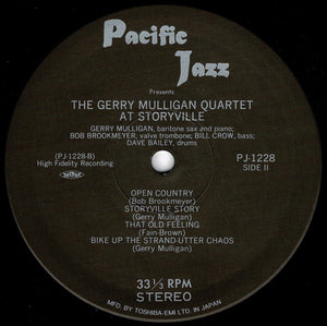 Gerry Mulligan Quartet - Recorded In Boston At Storyville (LP Record / Used)