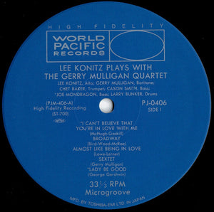 Lee Konitz - Lee Konitz Plays With The Gerry Mulligan Quartet (LP Record / Used)