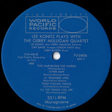 画像をギャラリービューアに読み込む, Lee Konitz - Lee Konitz Plays With The Gerry Mulligan Quartet (LP Record / Used)
