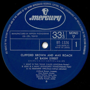Clifford Brown And Max Roach - At Basin Street (LP Record / Used)
