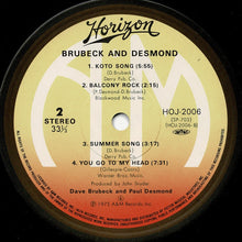 Load image into Gallery viewer, Dave Brubeck, Paul Desmond - 1975: The Duets (LP Record / Used)
