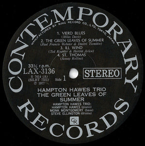 Hampton Hawes Trio - The Green Leaves Of Summer (LP Record / Used)